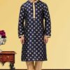 Magnificent Navy Blue Colored Designer Kurta Set