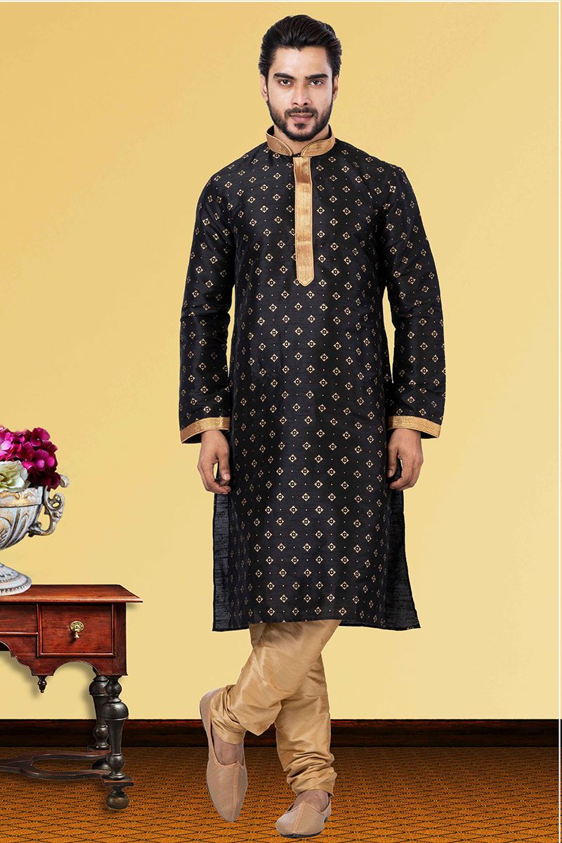 Marvelous Black Colored Designer Kurta Set