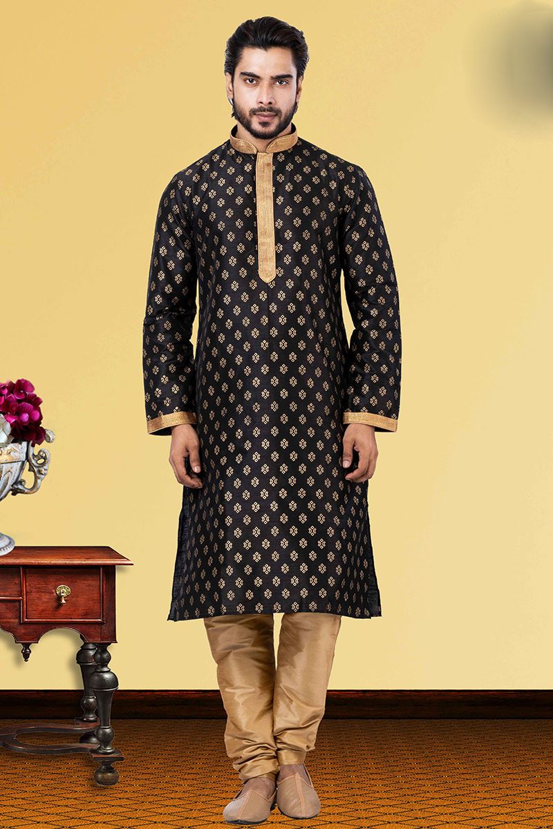 Fancy Black Colored Designer Kurta Set