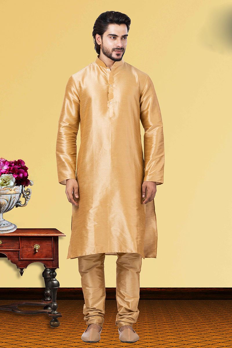 Elegant Golden Colored Designer Kurta Set