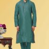 Attractive Dark Green Colored Designer Kurta Set