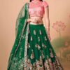 Lovely Green and Pink Colored Designer Lehenga Choli