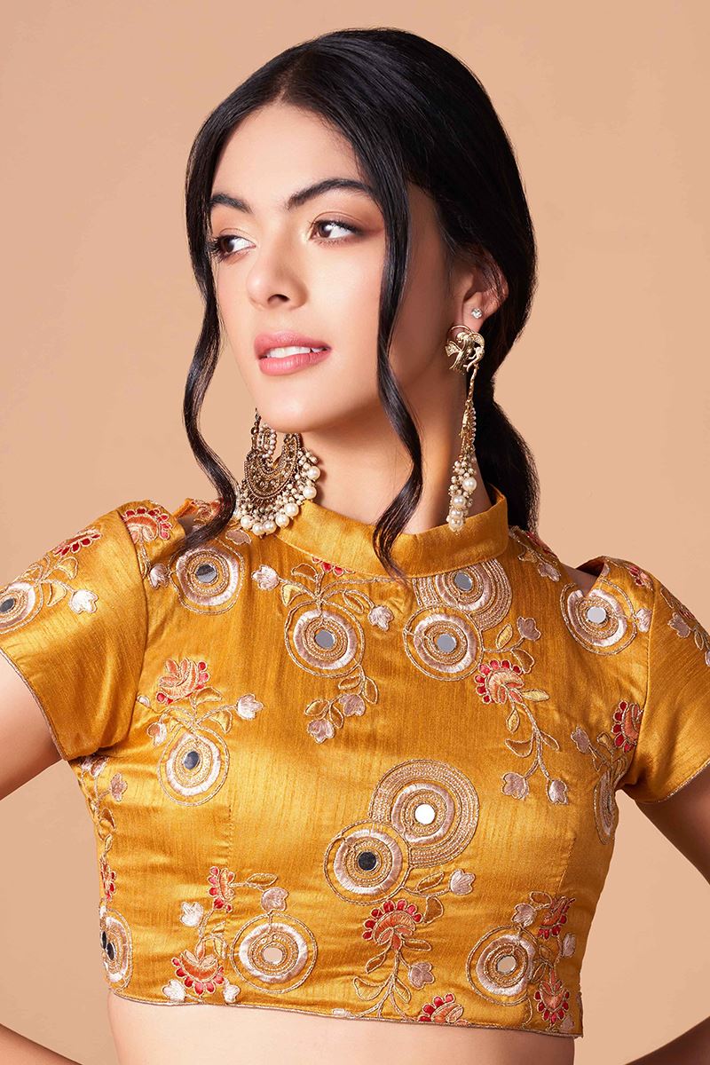 Beautiful Black and Mustard Colored Designer Lehenga