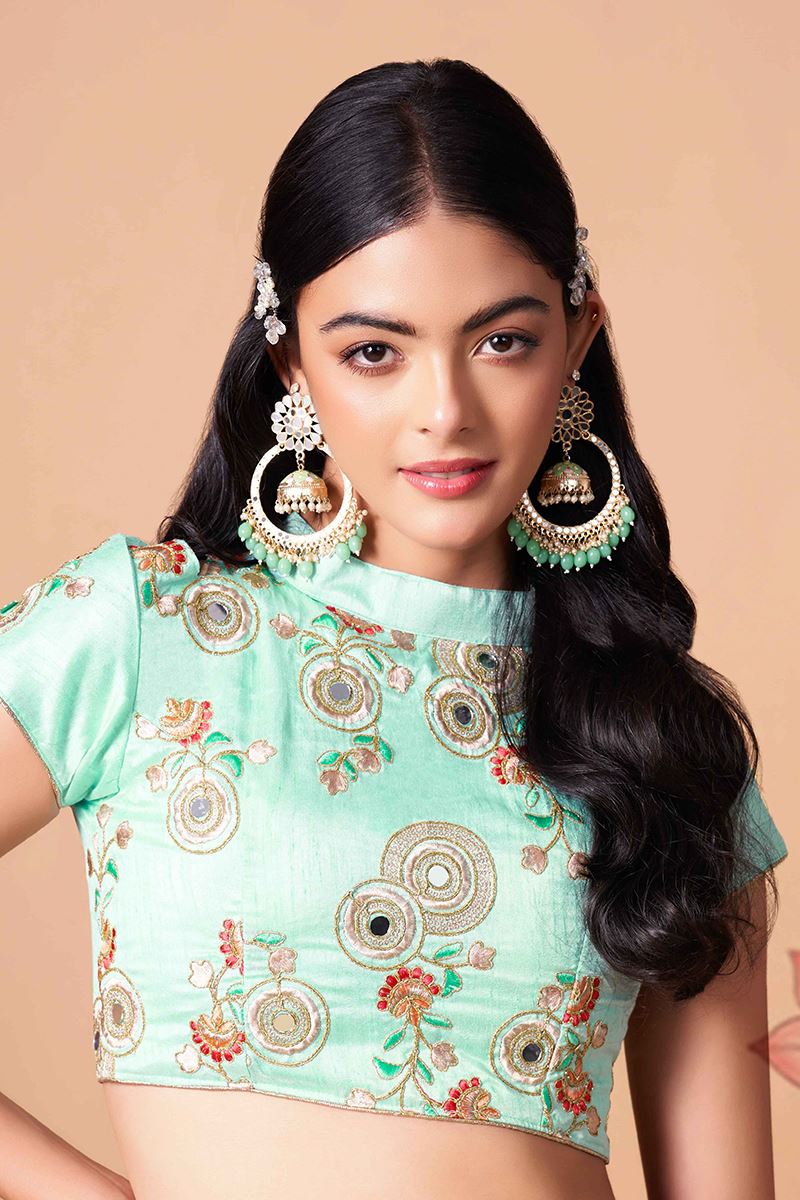 Aesthetic Blue and Sky Blue Colored Designer Lehenga