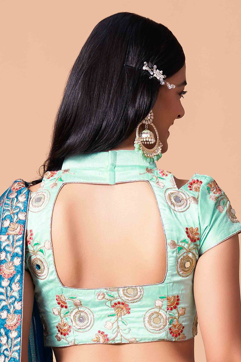 Aesthetic Blue and Sky Blue Colored Designer Lehenga