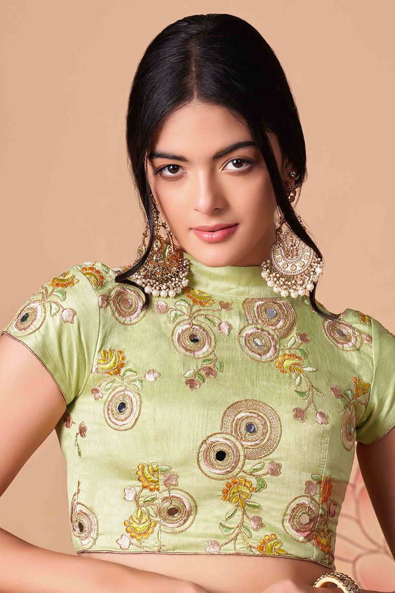 Marvelous Mehendi Green and Pista Green Colored