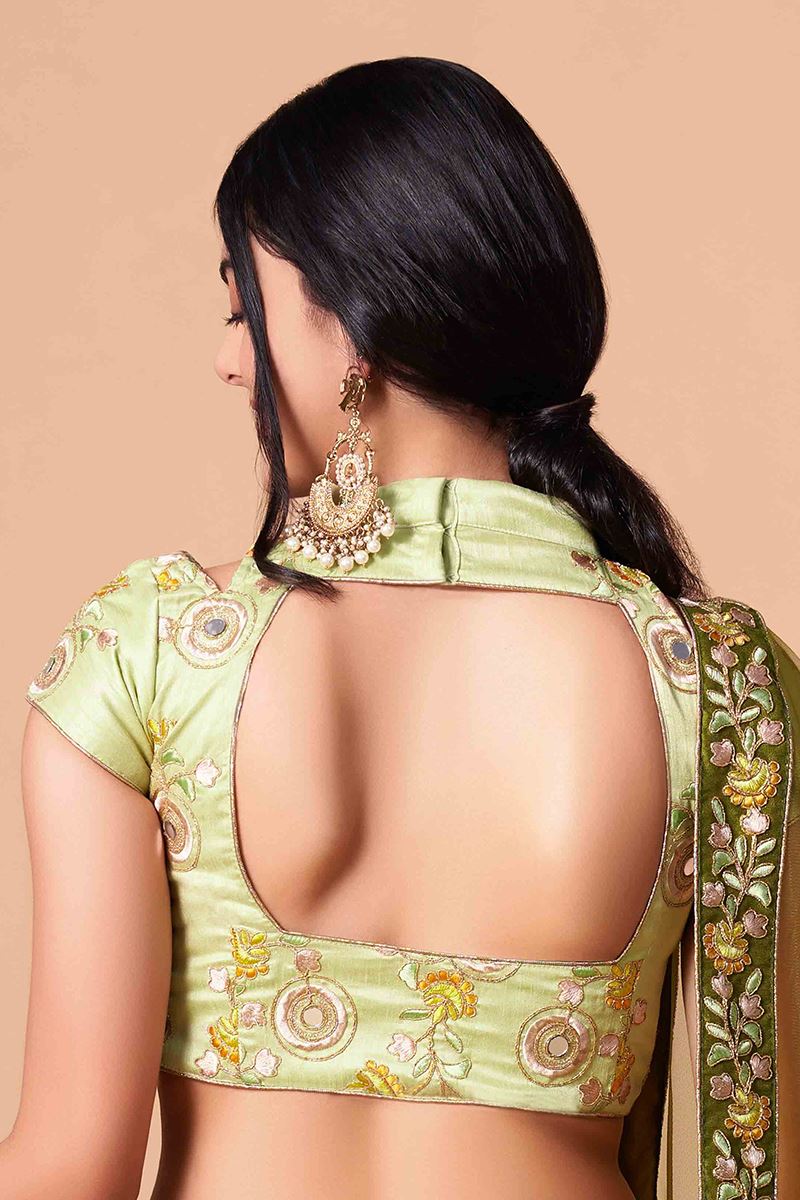 Marvelous Mehendi Green and Pista Green Colored