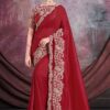 Flamboyant Red Colored Designer Saree
