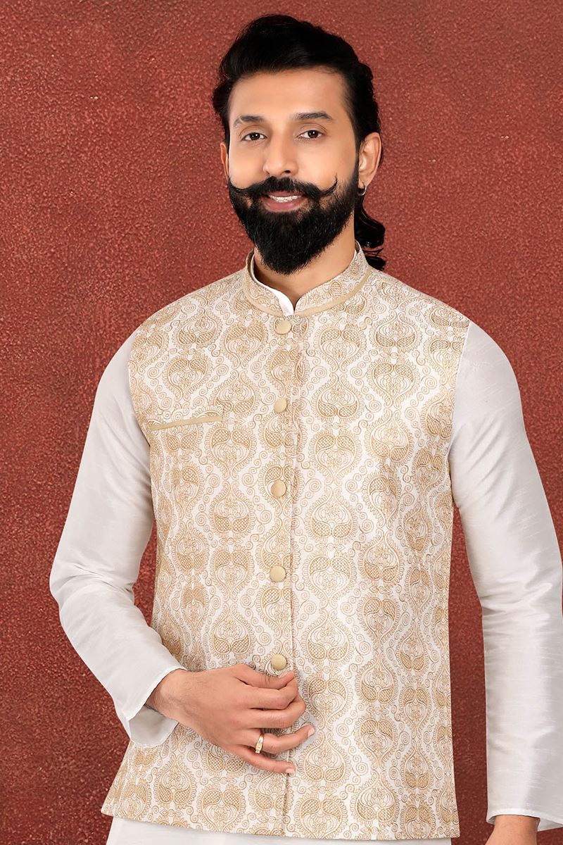 Awesome White Colored Designer Jacket