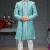 Irresistible Aqua Blue Colored Designer Italian Indo Western
