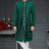 Glamorous Green Colored Designer Italian Indo Western