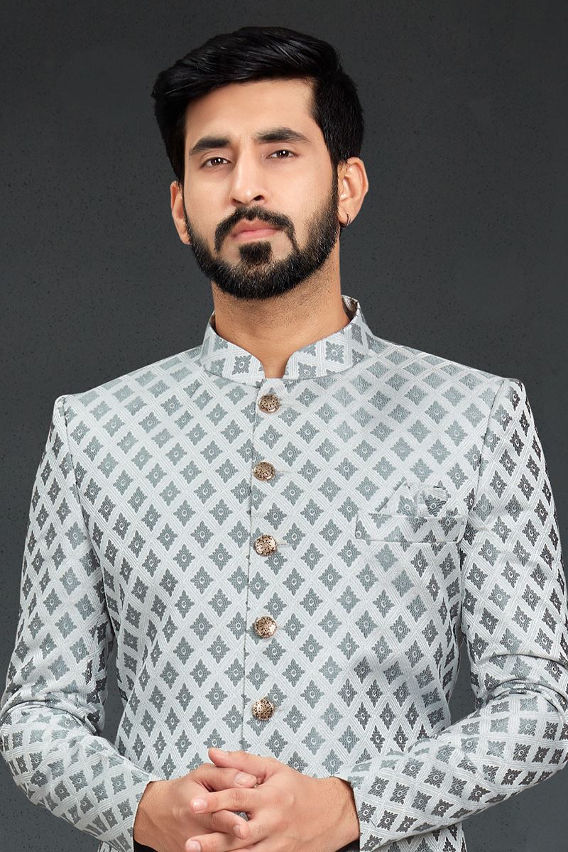 Creative Grey Colored Designer Nawabi Indo Western