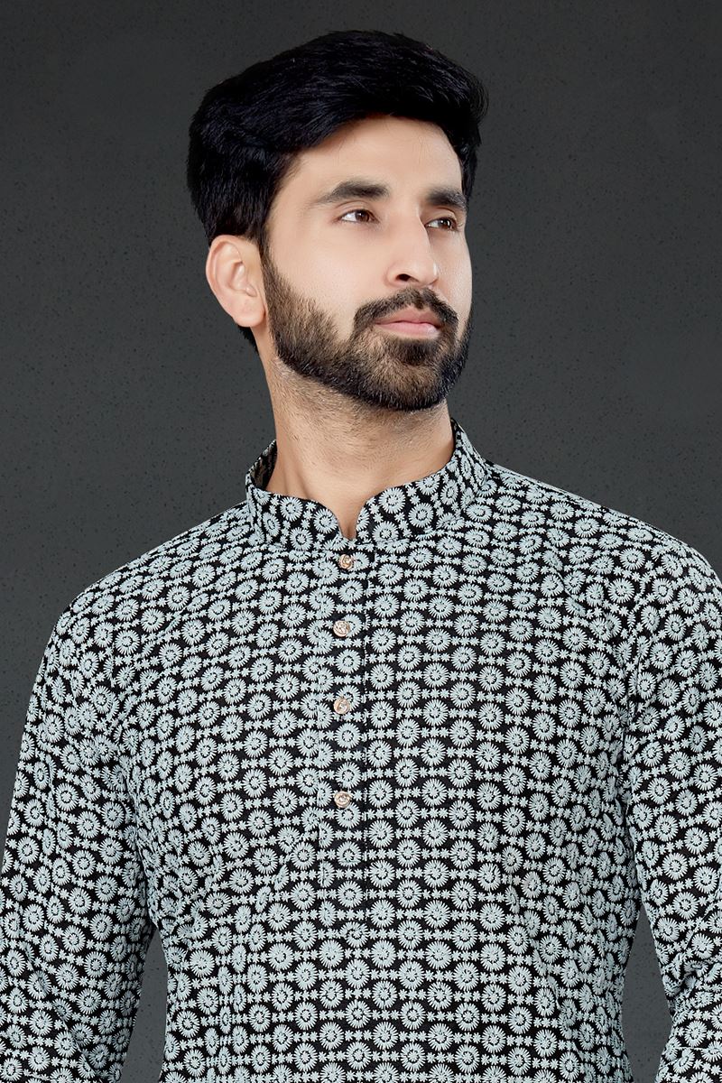 Charming Black Colored Designer Kurta Set