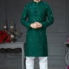 Charming Dark Green Colored Designer Kurta Set