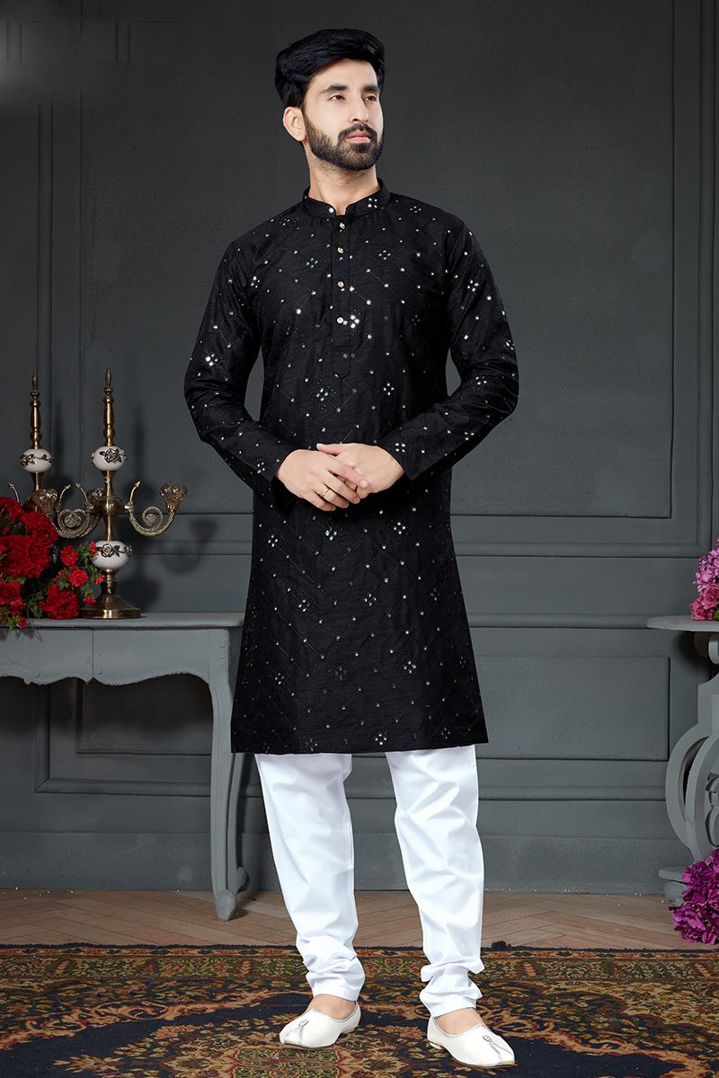 Charming Black Colored Designer Kurta Set