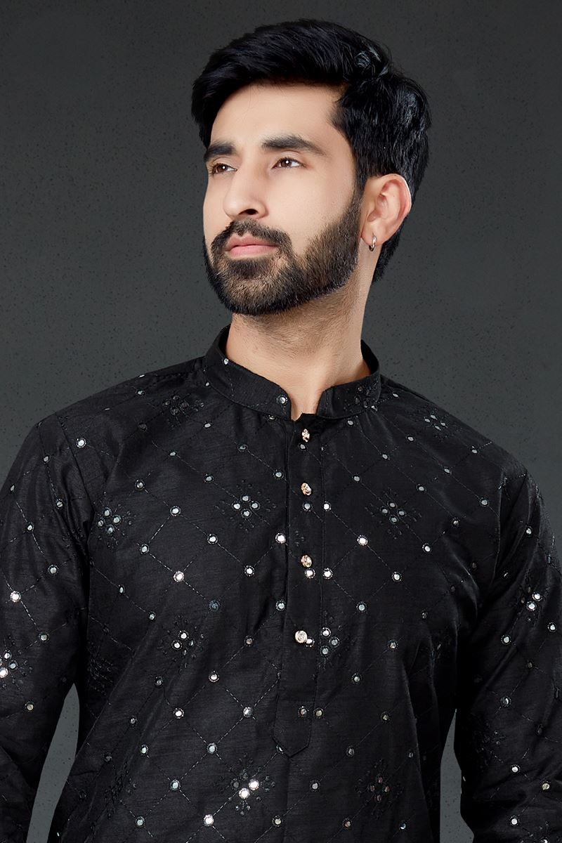 Charming Black Colored Designer Kurta Set