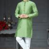 Charming Leaf Green Colored Designer Kurta Set