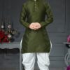 Charming Mehendi Green Colored Designer Kurta Set