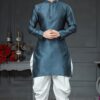 Charming Steel Blue Colored Designer Kurta Set