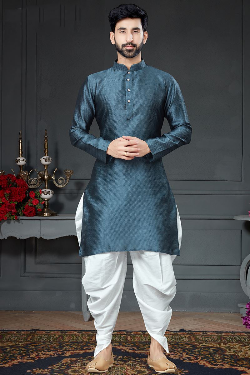 Charming Steel Blue Colored Designer Kurta Set