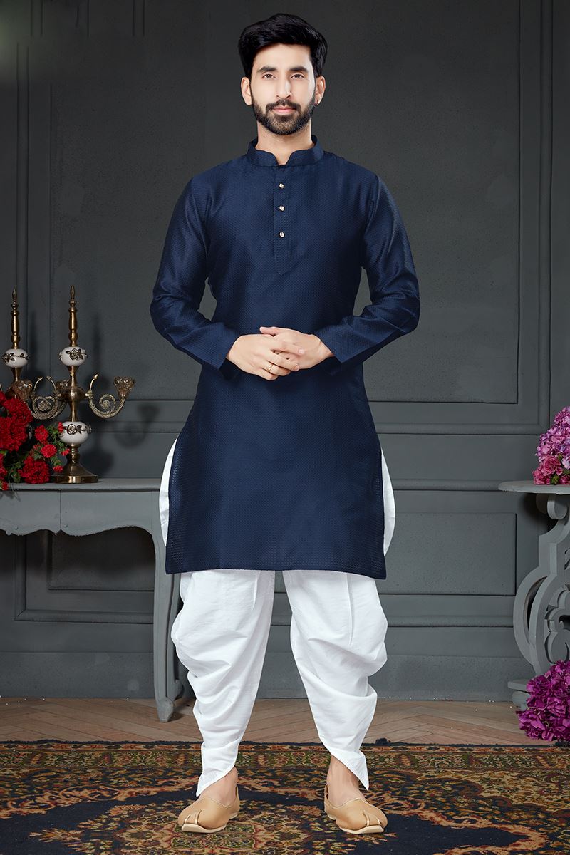 Charming Navy Blue Colored Designer Kurta Set