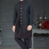 Royal Rama and Black Colored Designer Italian Indo Western