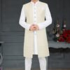 Awesome Cream and White Colored Designer Italian Indo Western