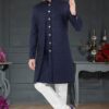 Impressive Navy Blue Colored Designer Italian Indo Western
