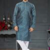 Vibrant Teal Colored Designer Kurta Set