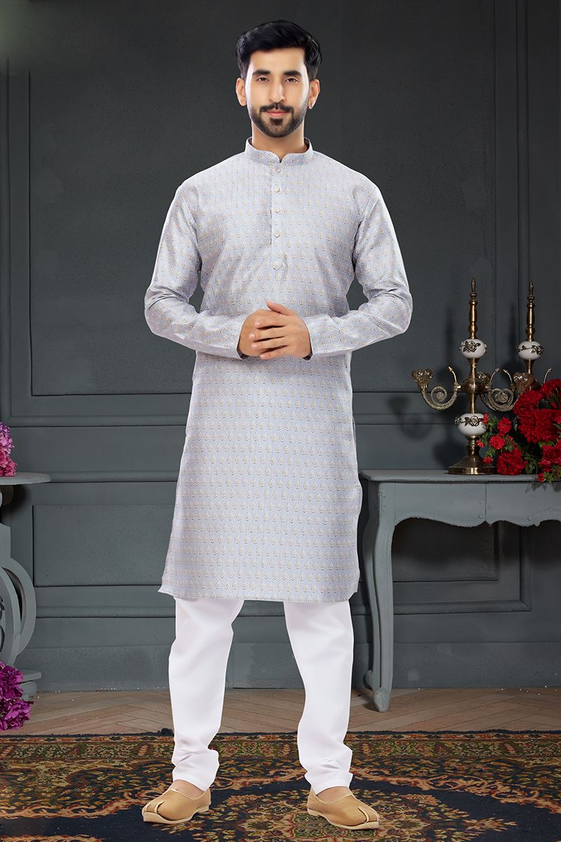 Awesome Powder Blue Colored Designer Kurta Set
