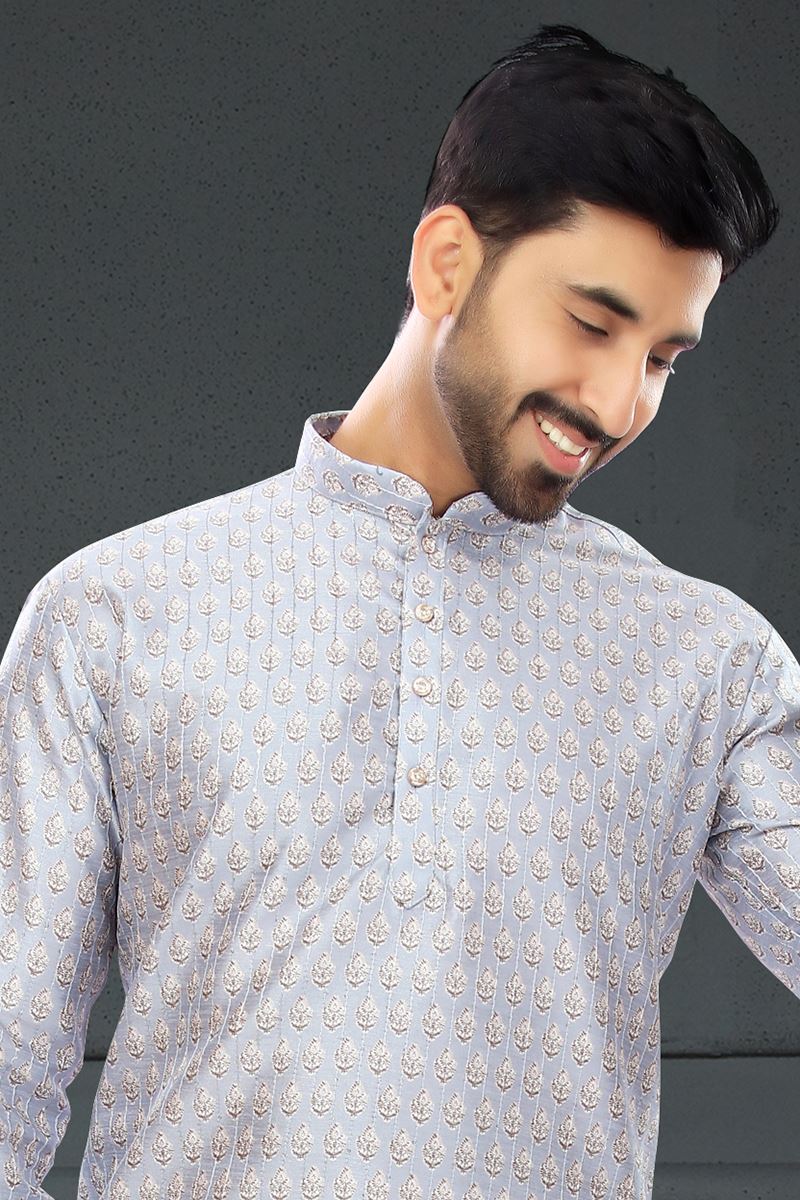 Awesome Powder Blue Colored Designer Kurta Set