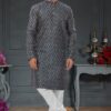 Delightful Dark Grey Colored Designer Kurta Set