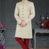 Majestic Bone Colored Designer Nawabi Indo Western