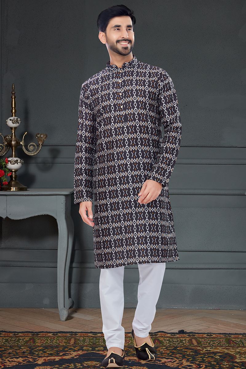 Appealing Black Colored Designer Kurta Set