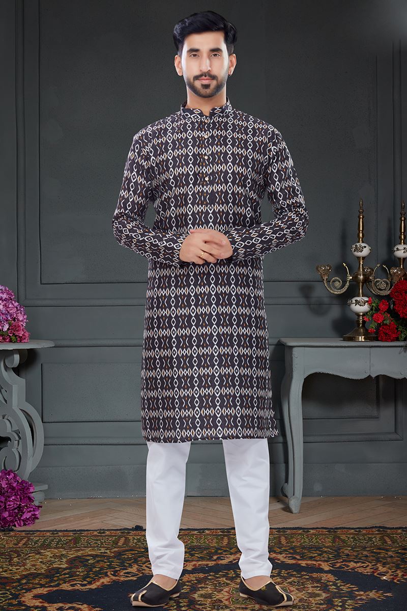 Appealing Black Colored Designer Kurta Set