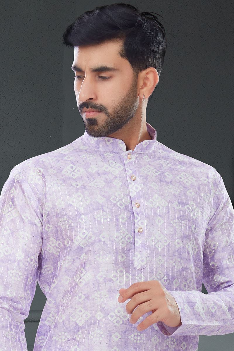 Spectacular Lavender Colored Designer Kurta Set