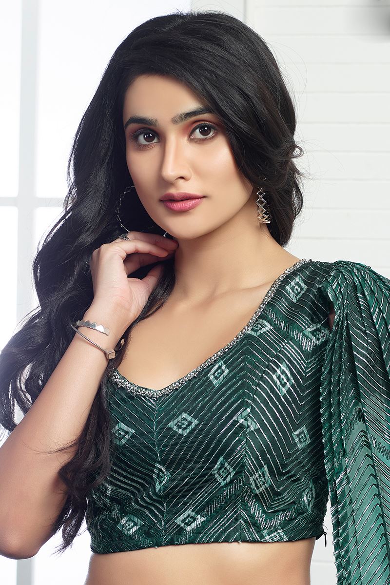 Impressive Green Colored Designer Lehenga Choli