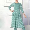 Mesmerizing Mint Green Colored Designer Kurti with Pant