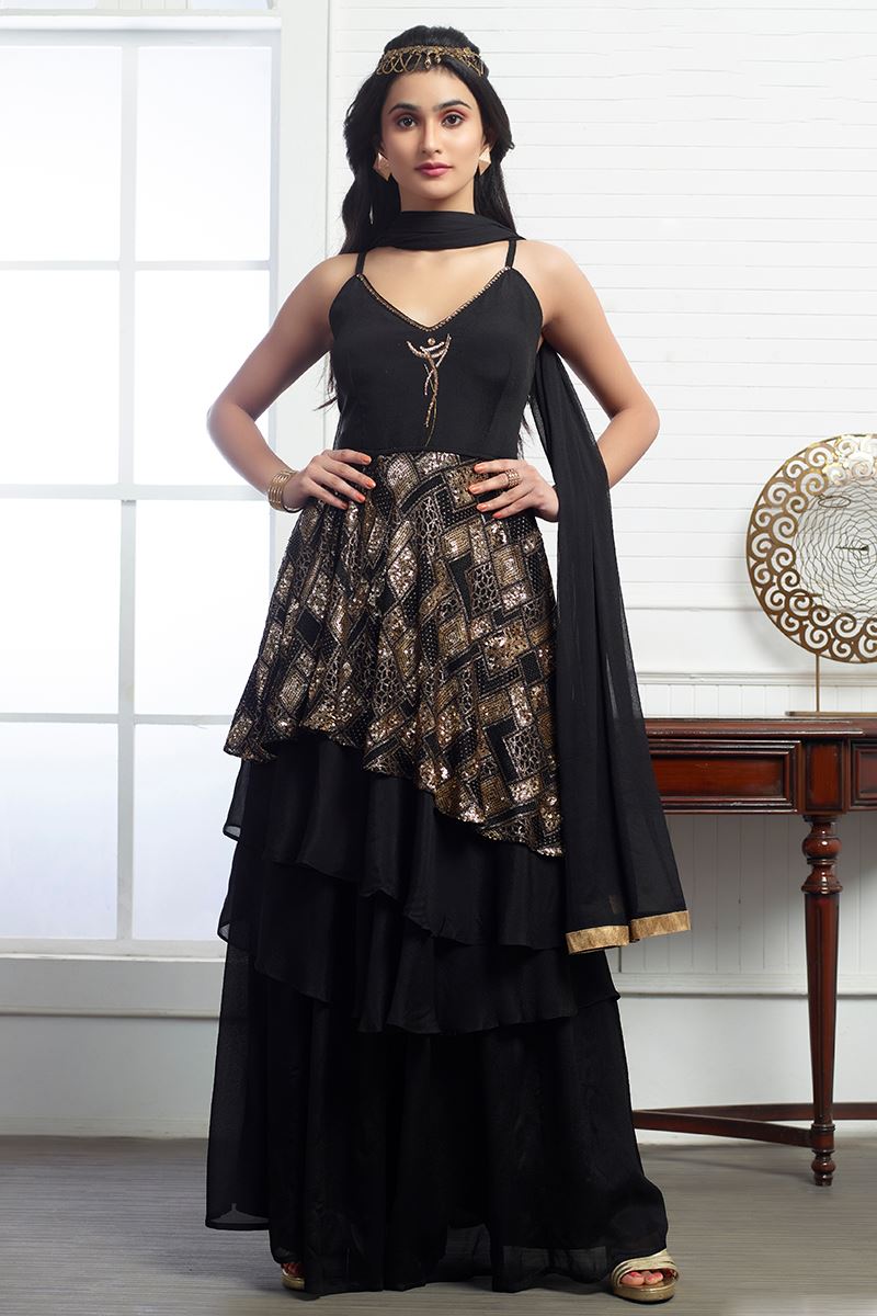 Astounding Black Colored Designer Suit