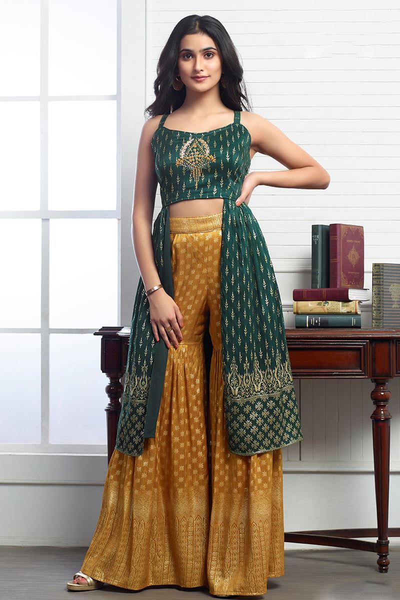 Irresistible Dark Green Colored Designer Suit