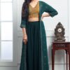 Magnificent Dark Green and Mustard Colored Designer Suit