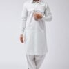 Fashionable White Colored Designer Pathani Set