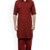 Magnificent Maroon Colored Designer Pathani Set