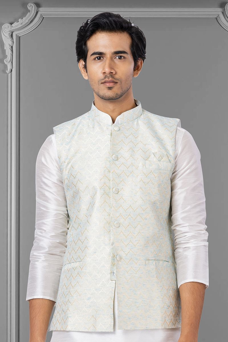 Marvelous Ice Blue Colored Designer Menswear Jacket