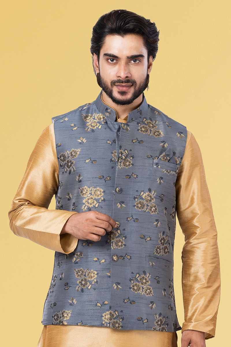 Alluring Grey Colored Designer Menswear Jacket