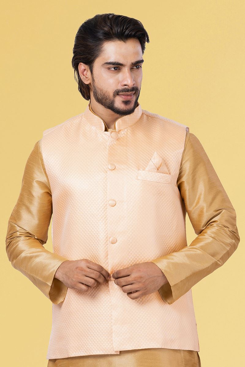 Charismatic Peach Colored Designer Menswear Jacket