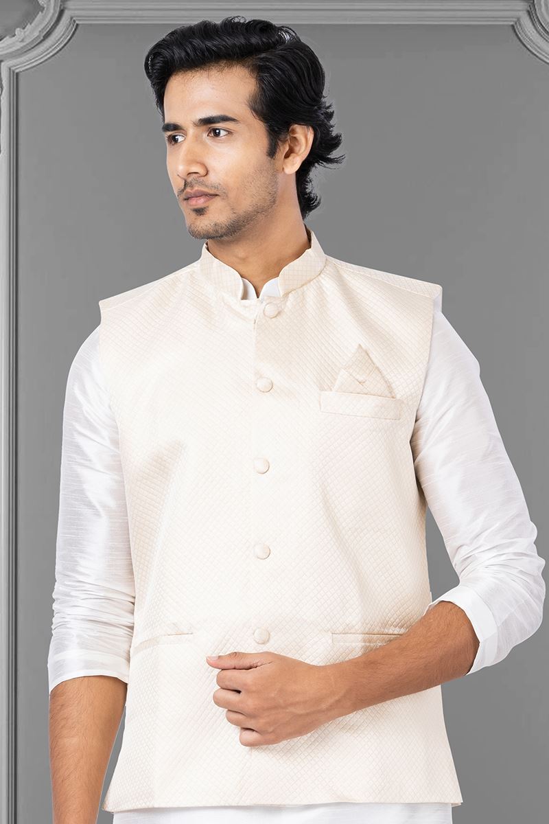 Delightful Light Peach Colored Designer Menswear Jacket