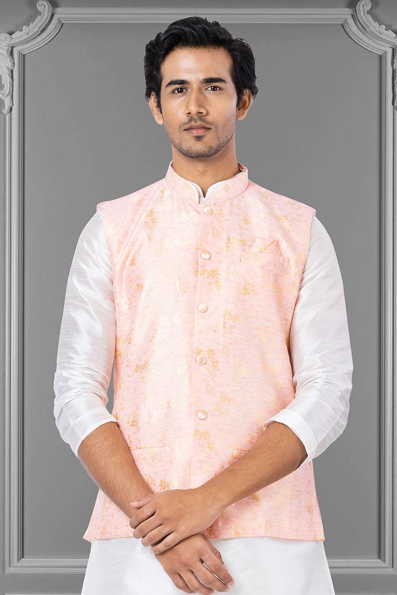 Enticing Light Pink Colored Designer Menswear Jacket