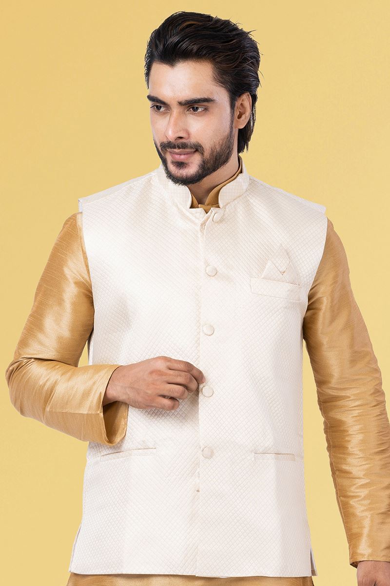 Aesthetic White Colored Designer Menswear Jacket