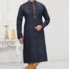 Charismatic Navy Blue Colored Designer Kurta Payjama Set